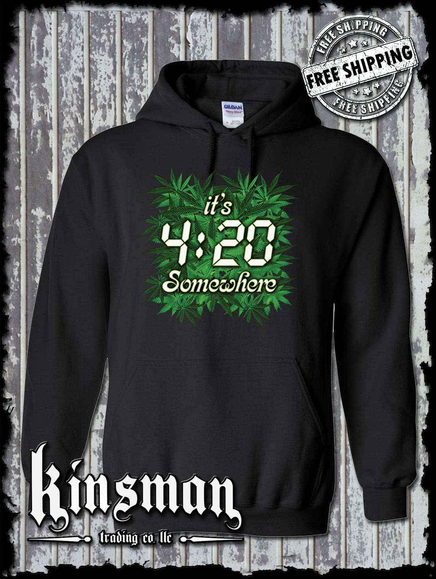 It's 420 Somewhere Weed Pot Leaf Marijuana Cannabis Hoodie / Sweatshirt