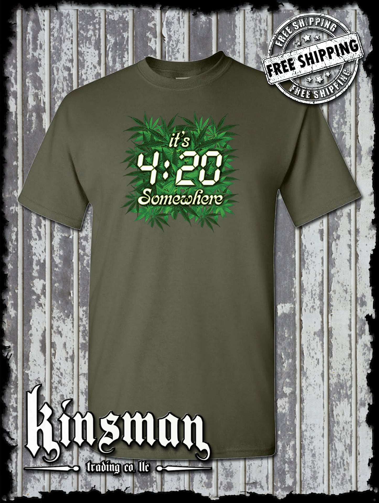 It's 420 Somewhere Weed Pot Leaf Marijuana Cannabis T-Shirt