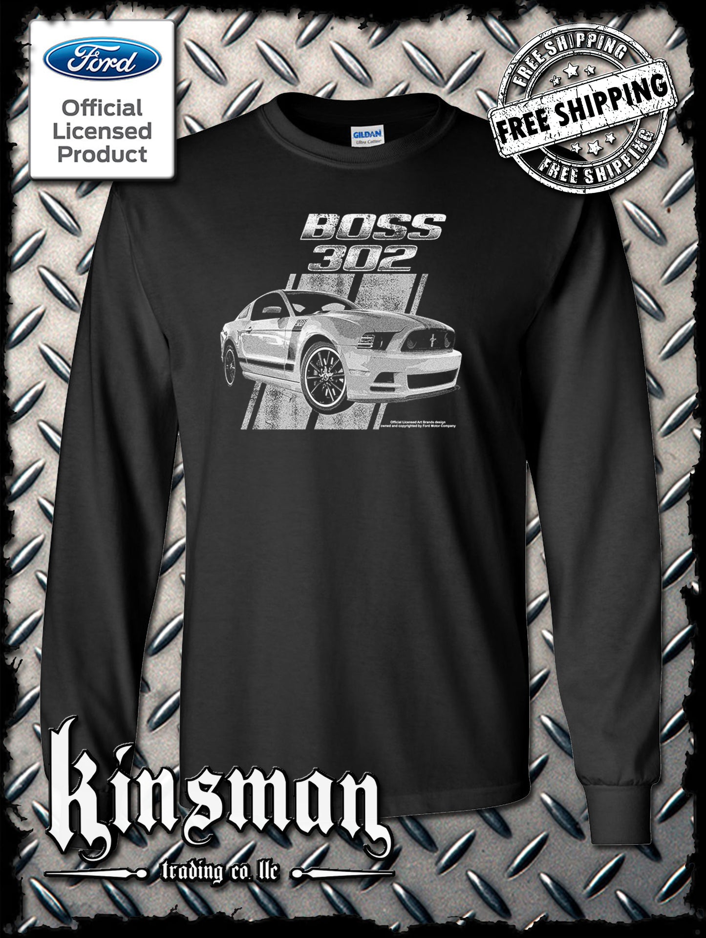 Ford Boss 302 Mustang 50 Years Long Sleeve T-Shirt - Official Licensed Product