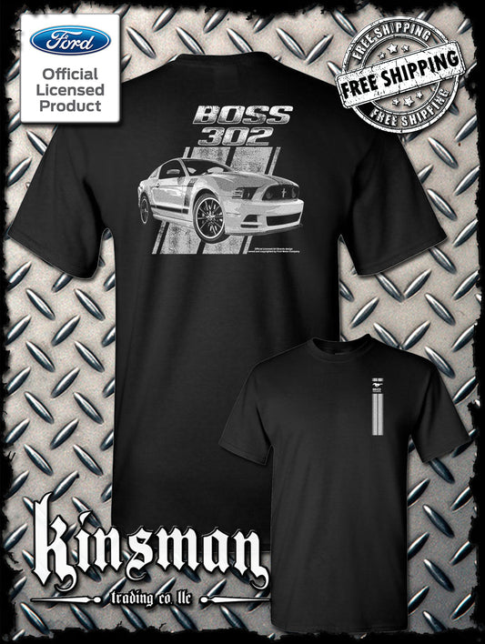 Ford Boss 302 Mustang 50 Years 2-Sided T-Shirt - Official Licensed Product