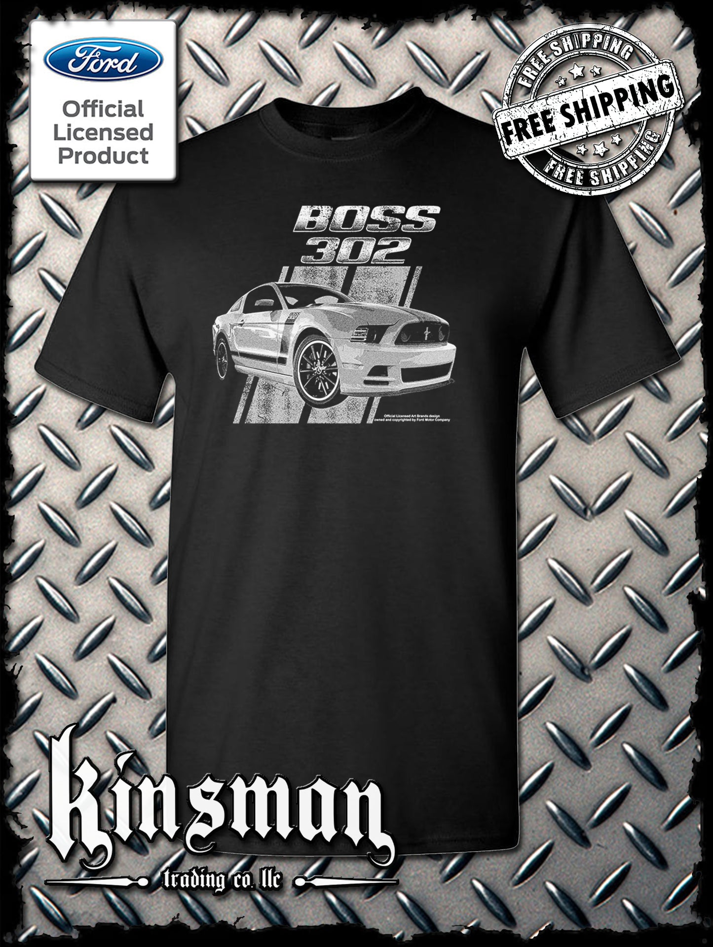 Ford Boss 302 Mustang 50 Years T-Shirt - Official Licensed Product