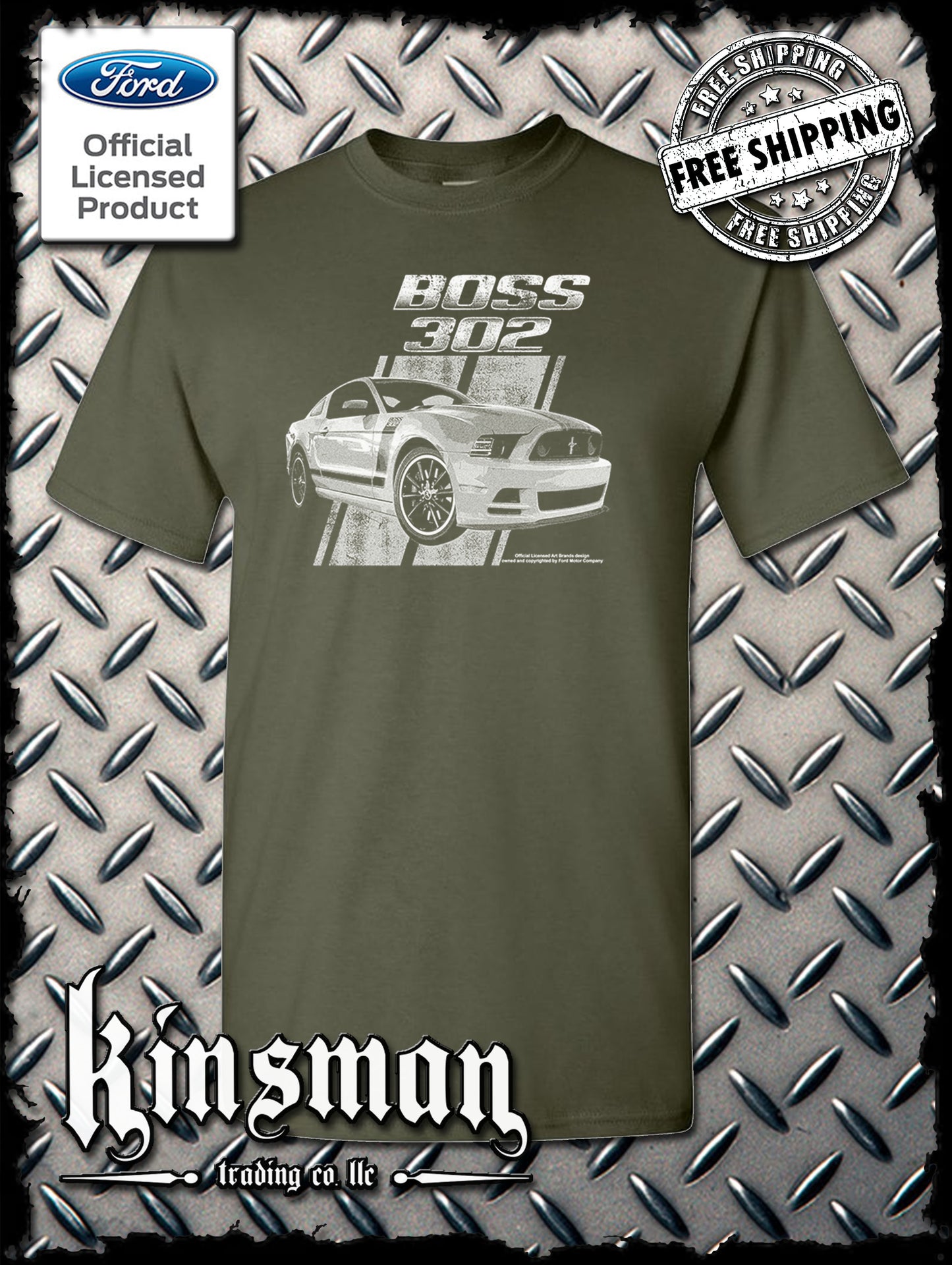 Ford Boss 302 Mustang 50 Years T-Shirt - Official Licensed Product