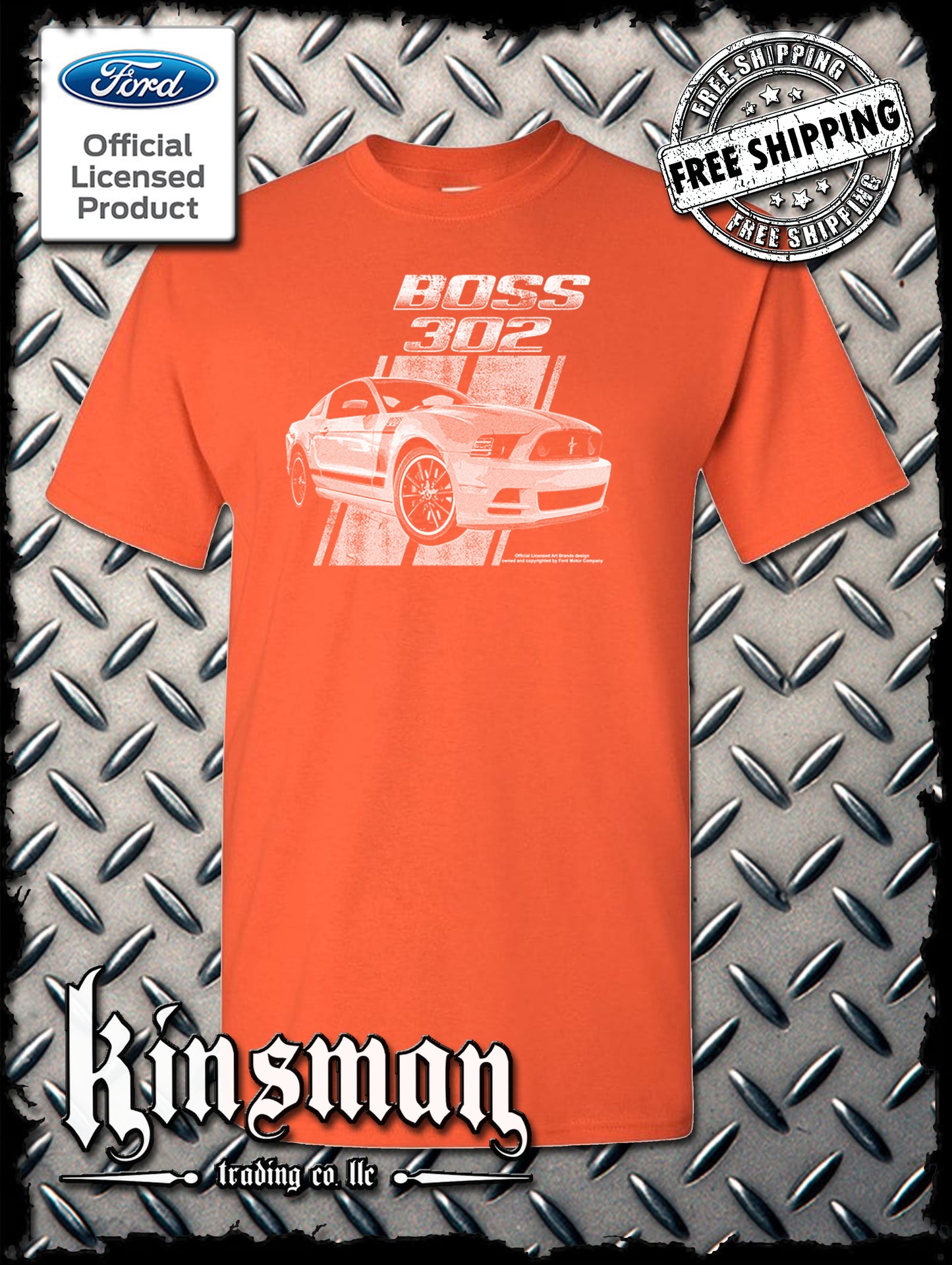Ford Boss 302 Mustang 50 Years T-Shirt - Official Licensed Product