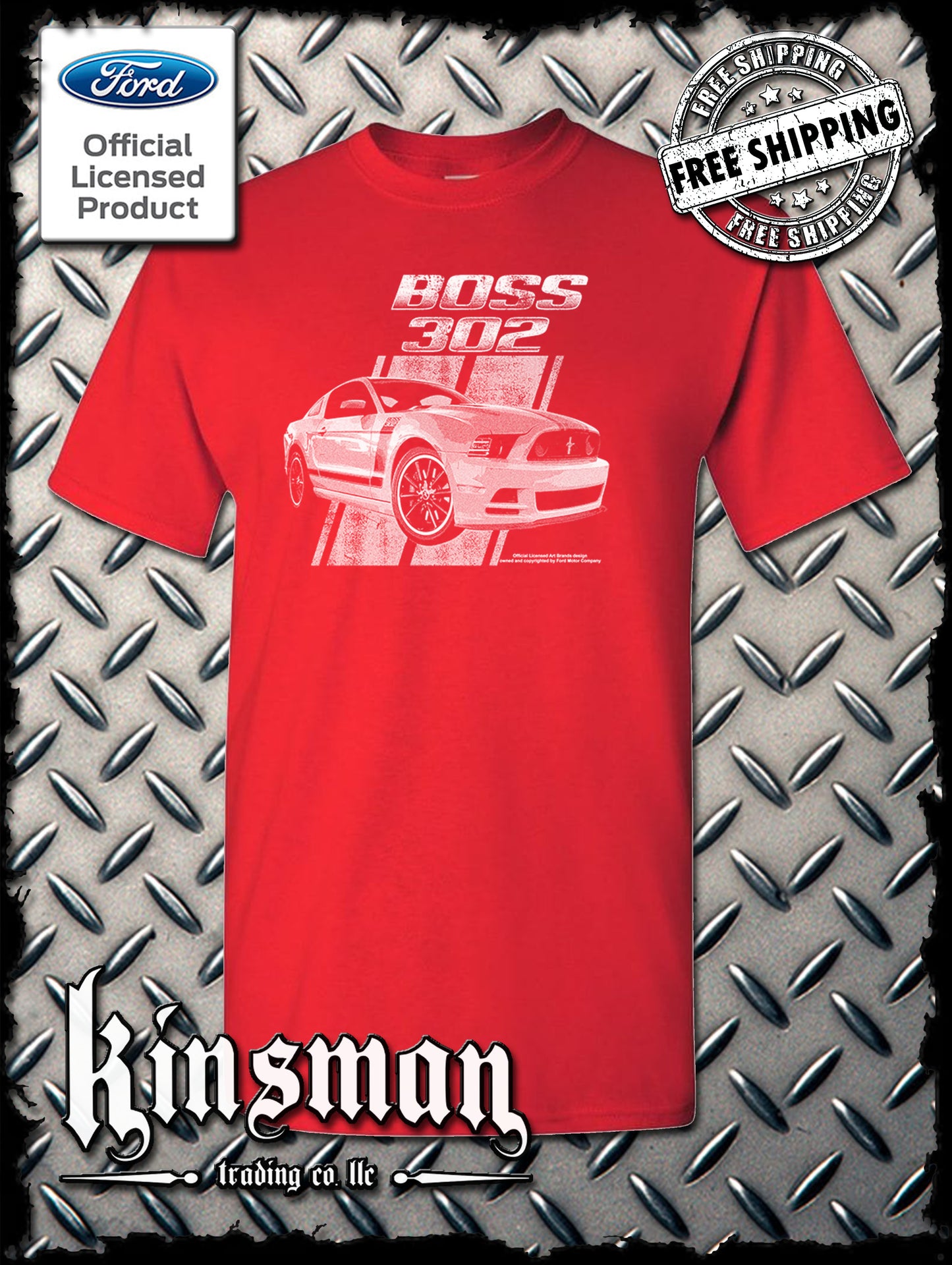Ford Boss 302 Mustang 50 Years T-Shirt - Official Licensed Product