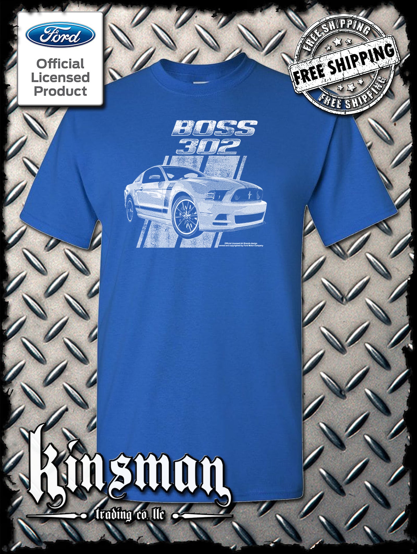 Ford Boss 302 Mustang 50 Years T-Shirt - Official Licensed Product