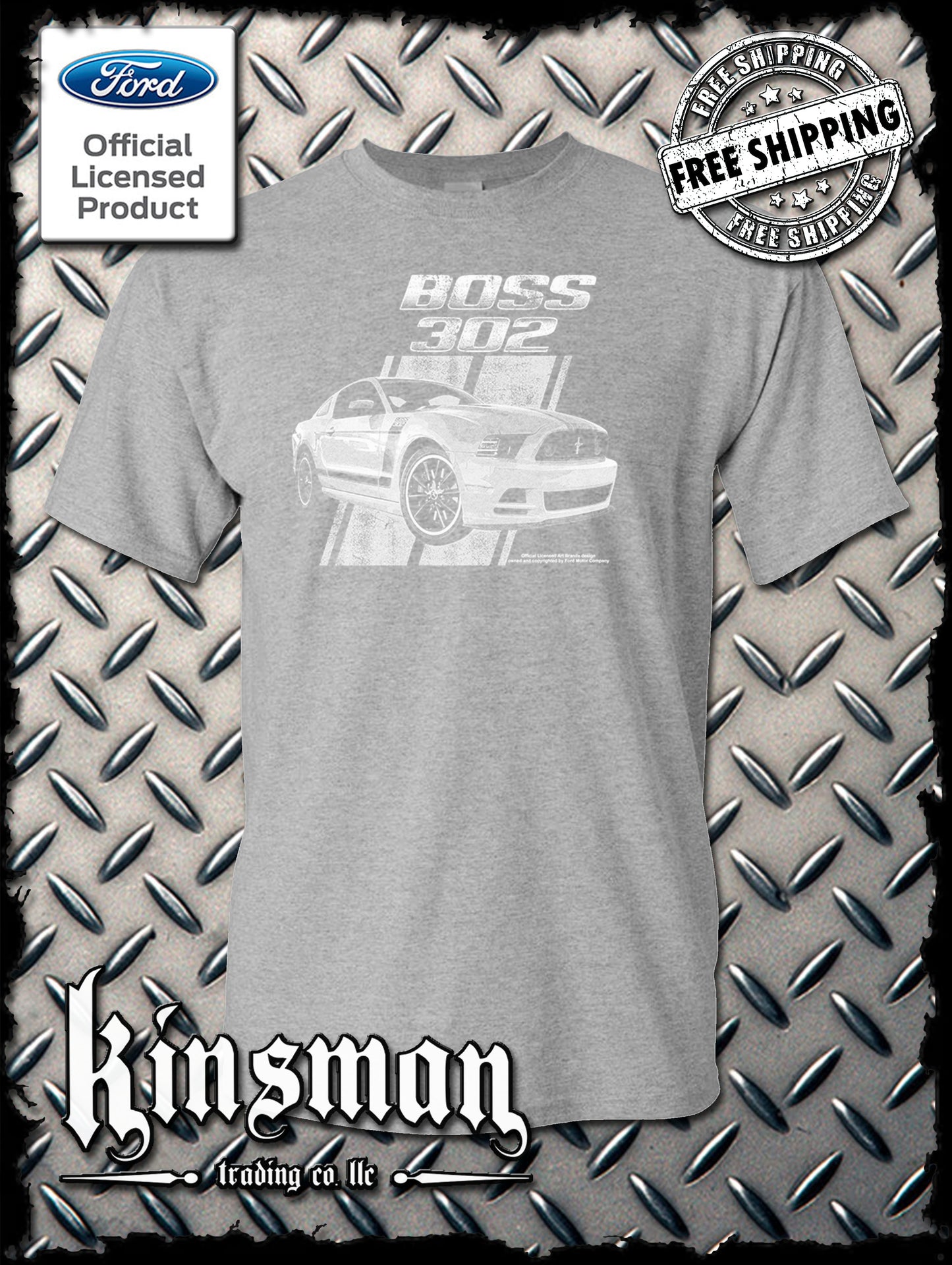 Ford Boss 302 Mustang 50 Years T-Shirt - Official Licensed Product