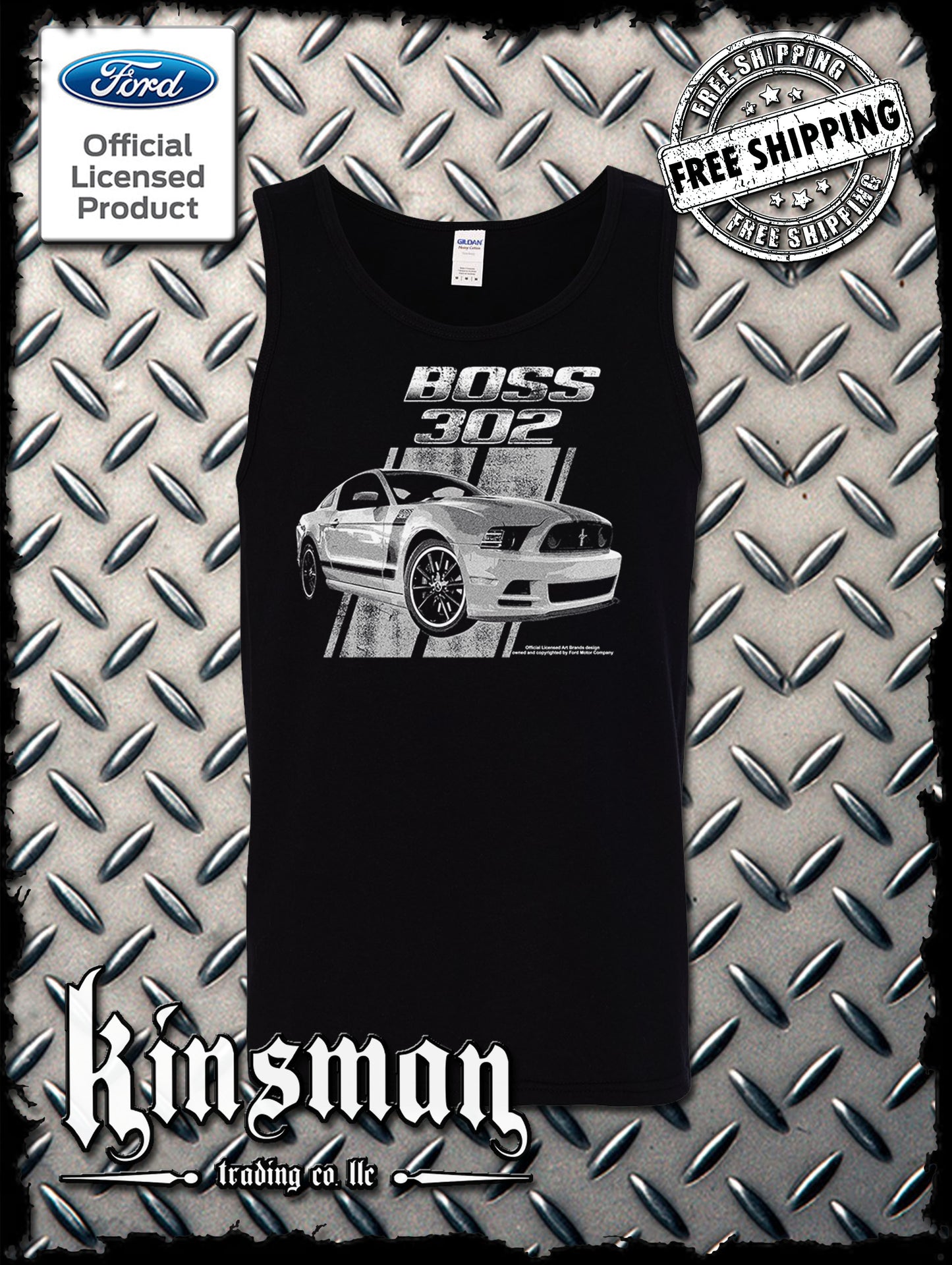 Ford Boss 302 Mustang 50 Years Tank Top T-Shirt - Official Licensed Product