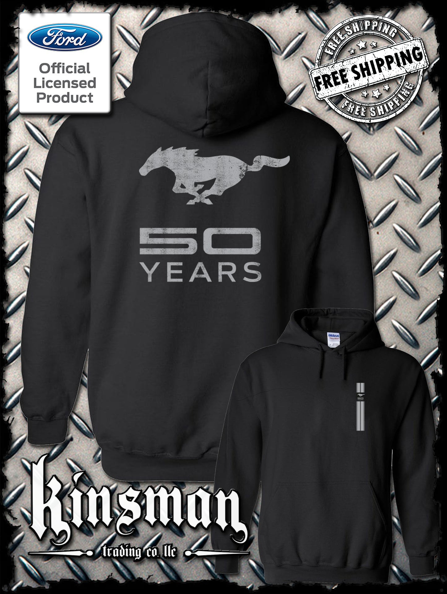Ford Mustang 50 Years Logo Hoodie / Sweatshirt - Official Licensed Product