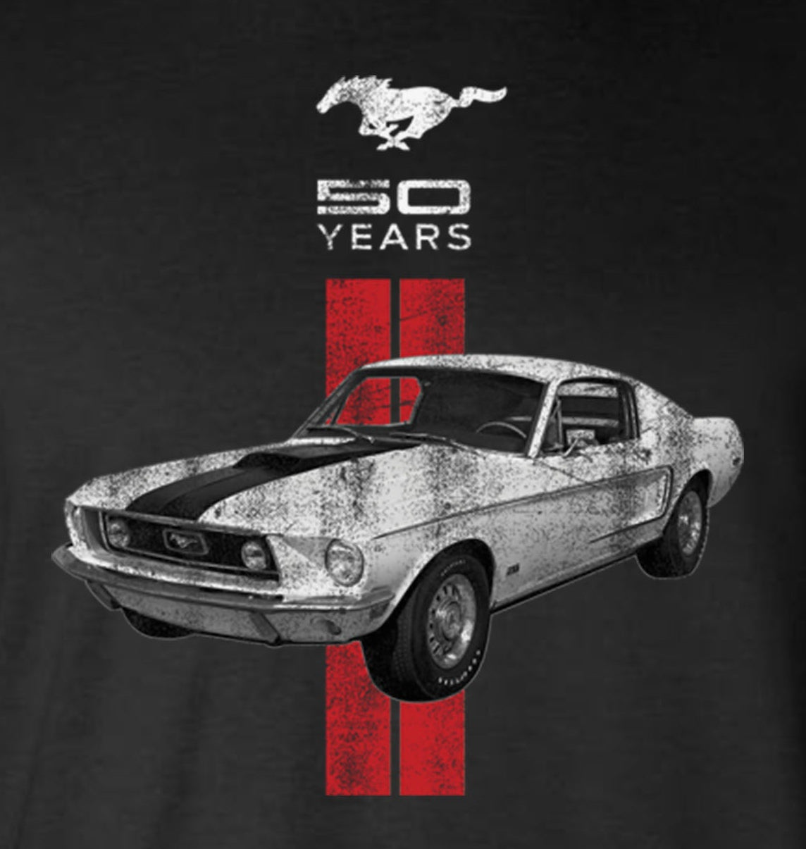 Ford Mustang 50 Years Red Stripe Hoodie / Sweatshirt - Official Licensed Product