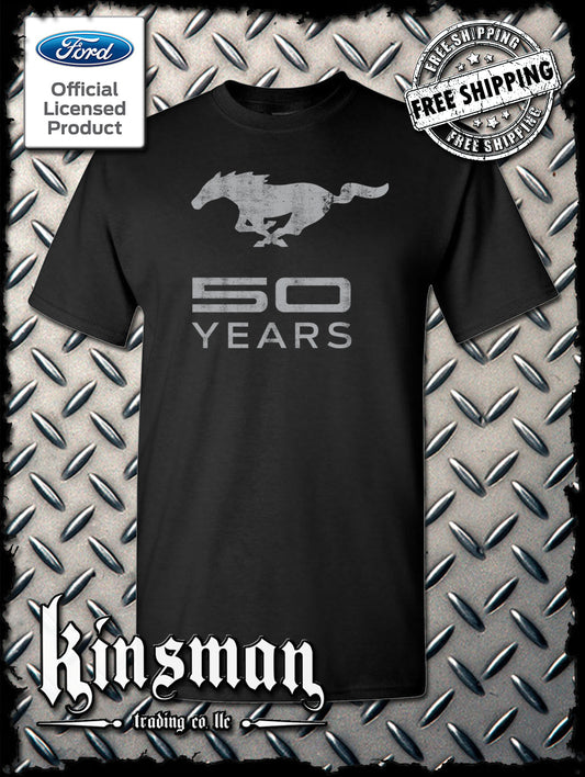 Ford Mustang 50 Years Logo T-Shirt - Official Licensed Product