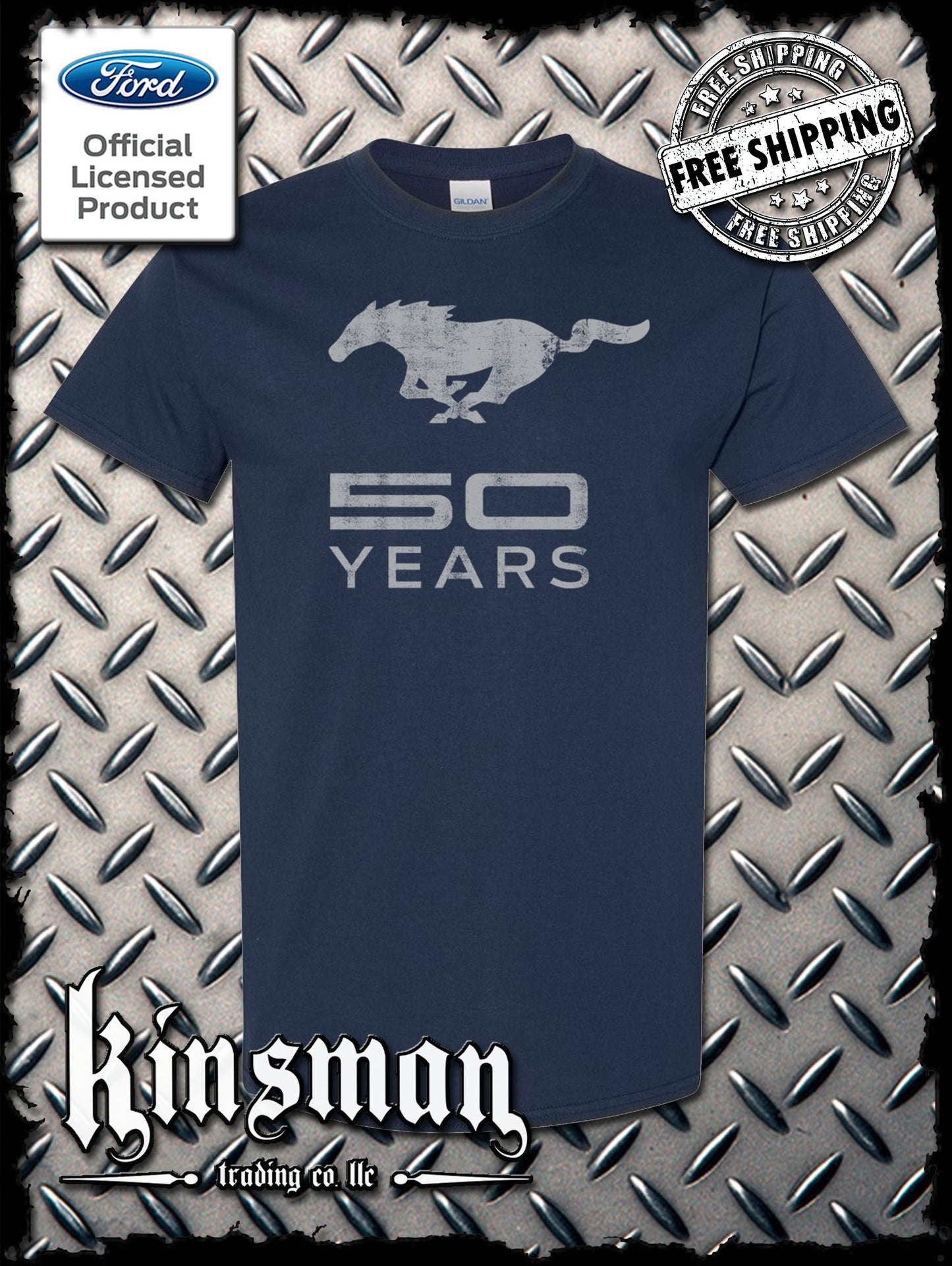 Ford Mustang 50 Years Logo T-Shirt - Official Licensed Product