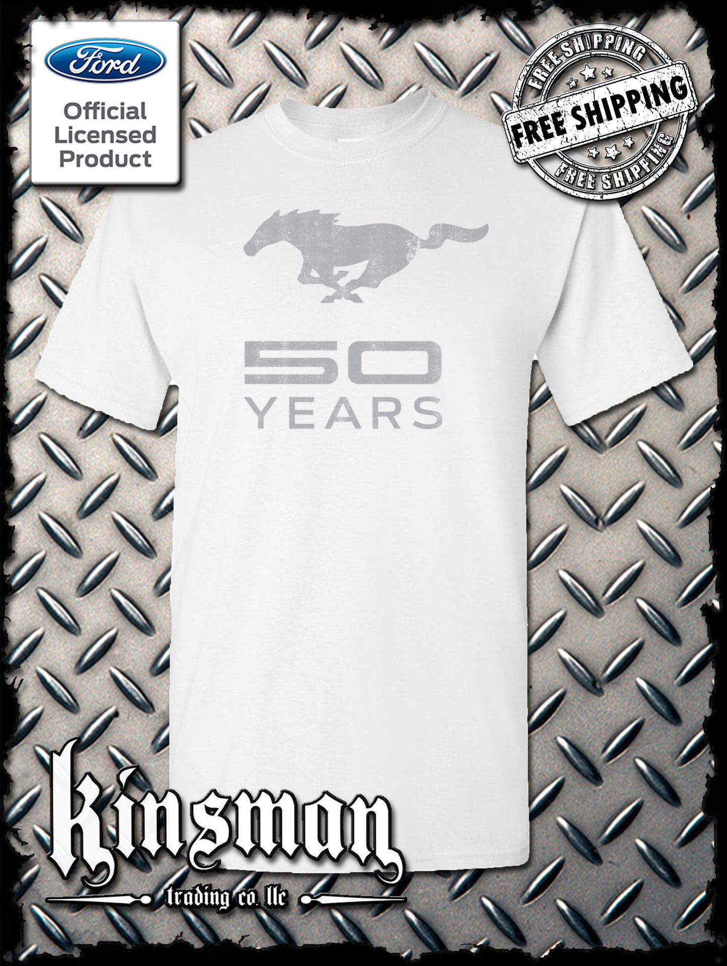 Ford Mustang 50 Years Logo T-Shirt - Official Licensed Product