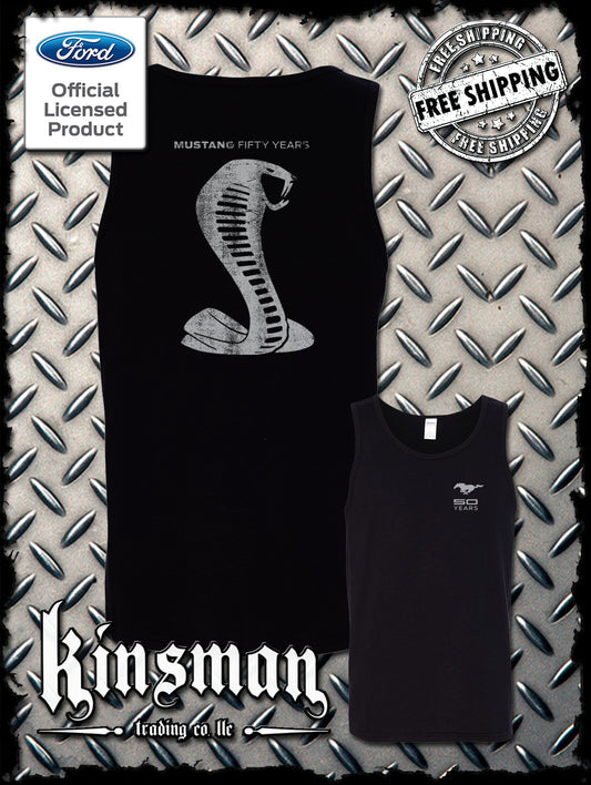 Ford Mustang / Carroll Shelby Cobra 50 Years 2-Sided Tank Top T-Shirt