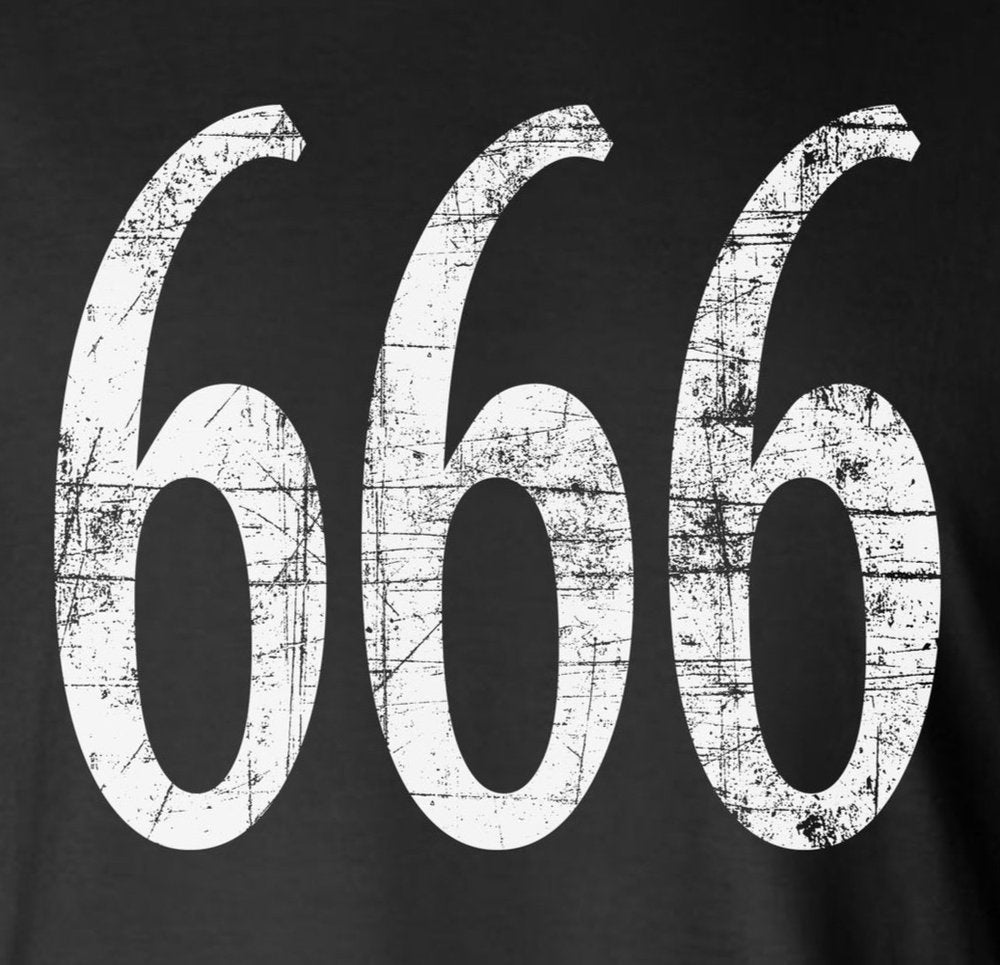 666 Tank Top 2-Sided T-Shirt -Triple Six Horror Satanic Halloween Rock Metal Concert Tee