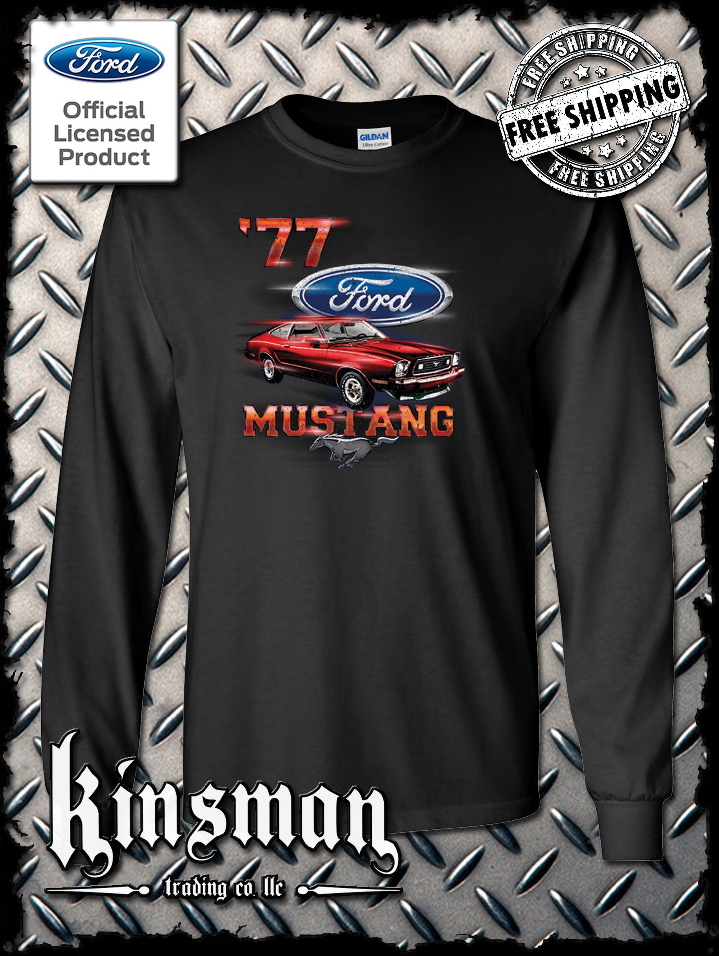 77 Mustang Ford Long Sleeve T-Shirt - Official Licensed Product
