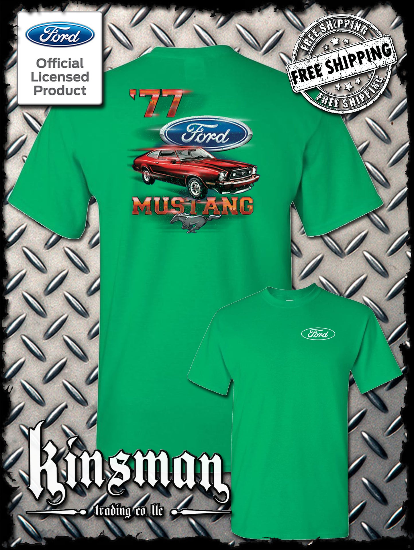 77 Mustang Ford 2-Sided T-Shirt - Official Licensed Product