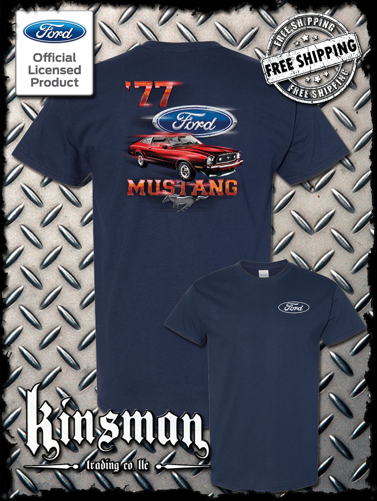 77 Mustang Ford 2-Sided T-Shirt - Official Licensed Product