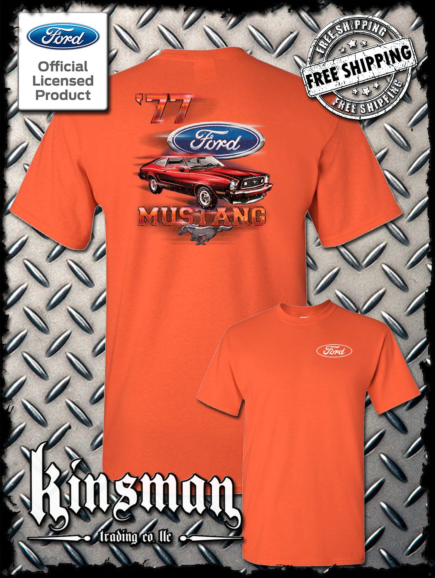 77 Mustang Ford 2-Sided T-Shirt - Official Licensed Product