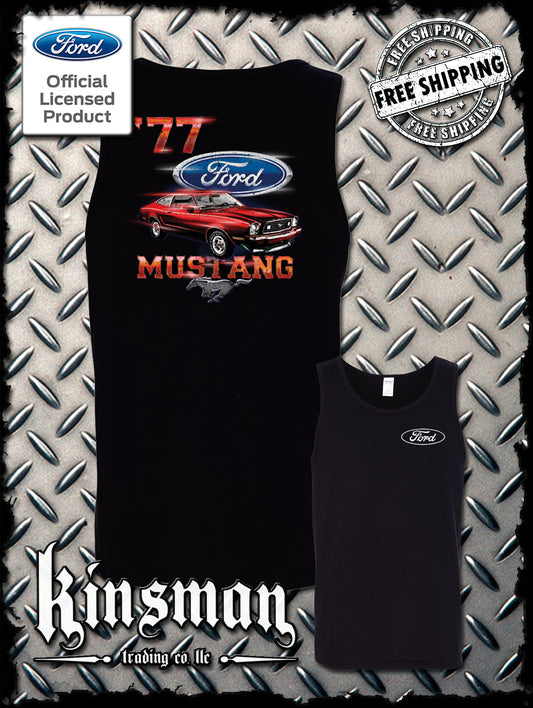 77 Mustang Ford 2-Sided Tank Top T-Shirt - Official Licensed Product