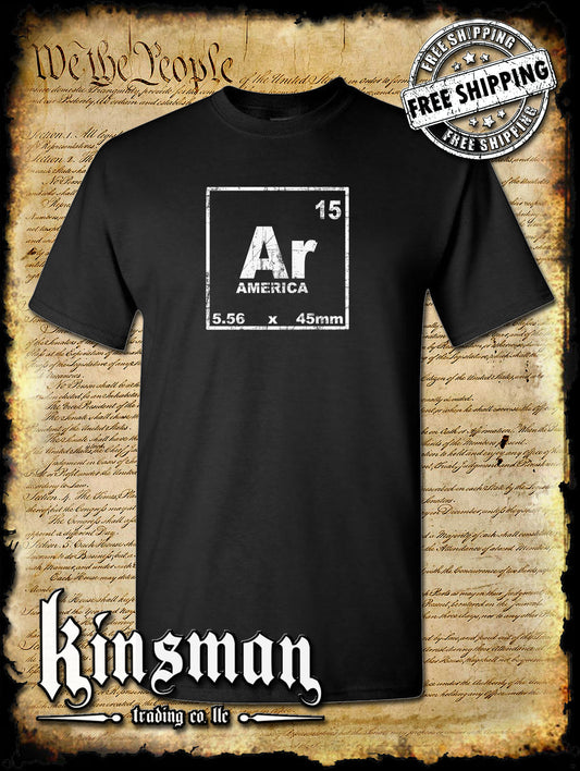 AR-15 Periodic Table Symbol T-Shirt / 2nd Amendment Gun Rights USA America 5.56