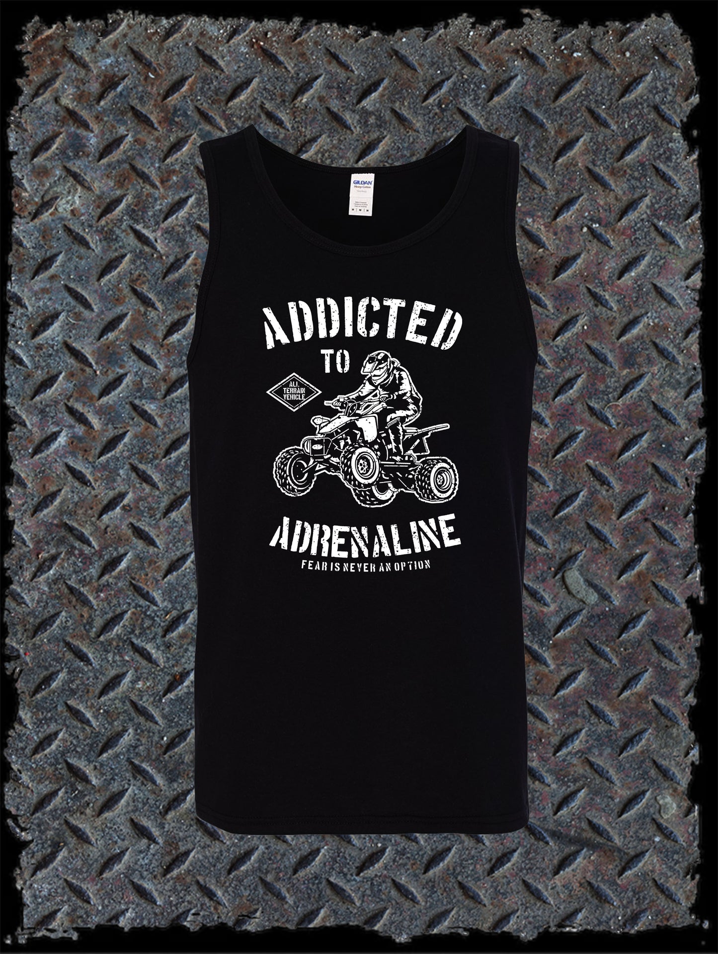 Addicted to Adrenaline Tank Top T-Shirt - ATV Motor Sports Racing Tee