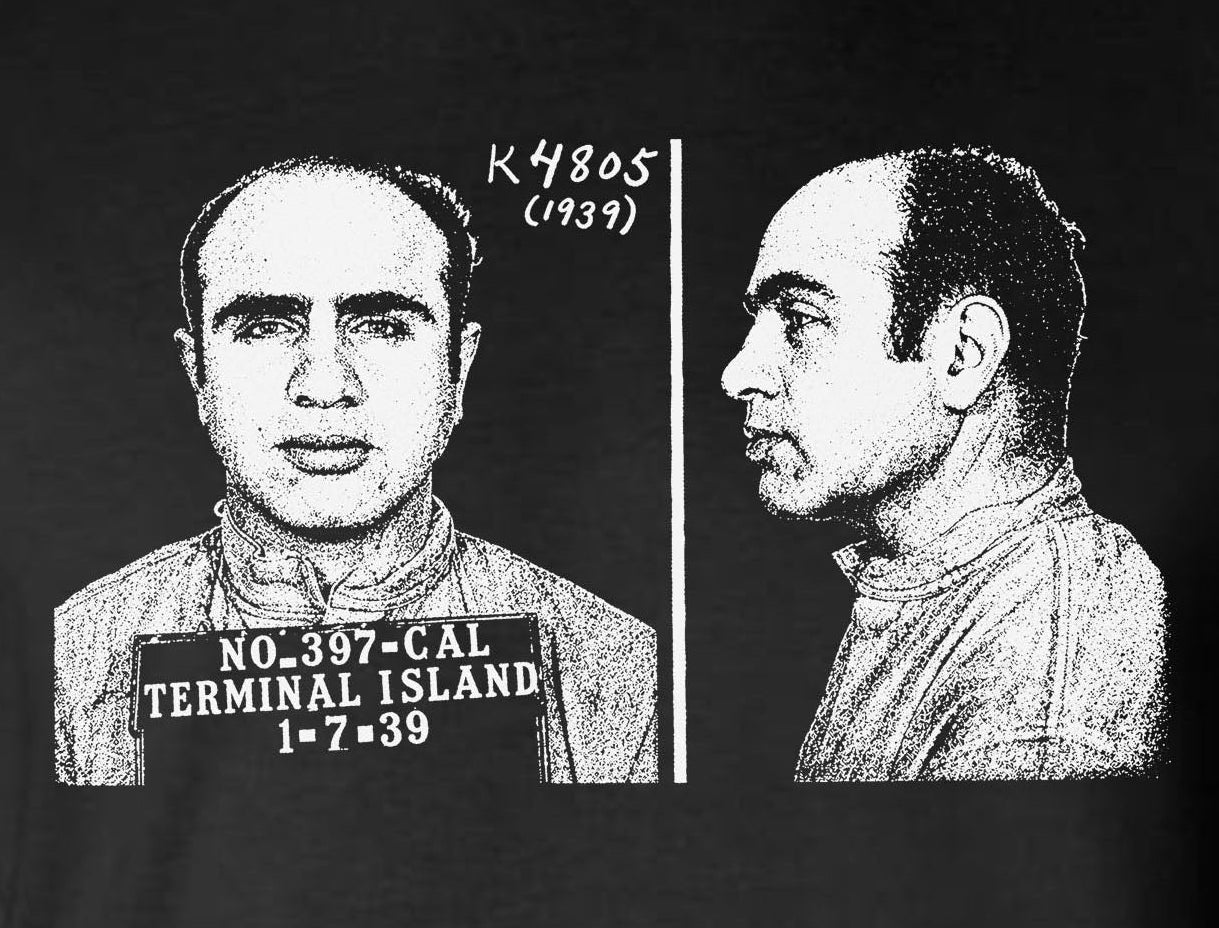 Al Capone 1939 Mug Shot Hoodie / Sweatshirt Old School Gangster Mafia Mob