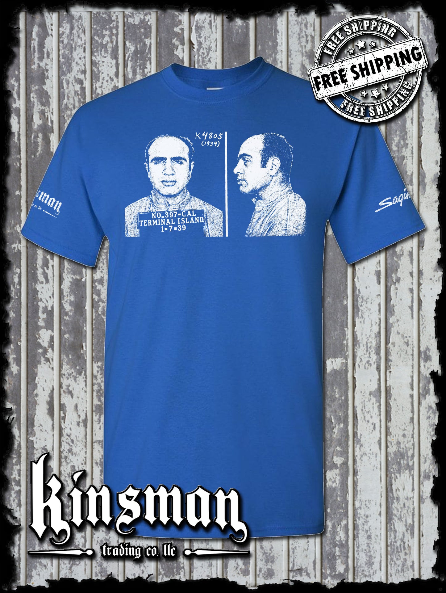 Al Capone 1939 Mug Shot T-Shirt Old School Gangster Mafia Mob