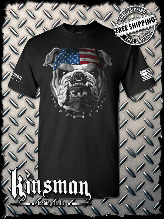 AMERICAN Bulldog T-Shirt / USA Flag Patriotic Dogs of War Military Army Freedom