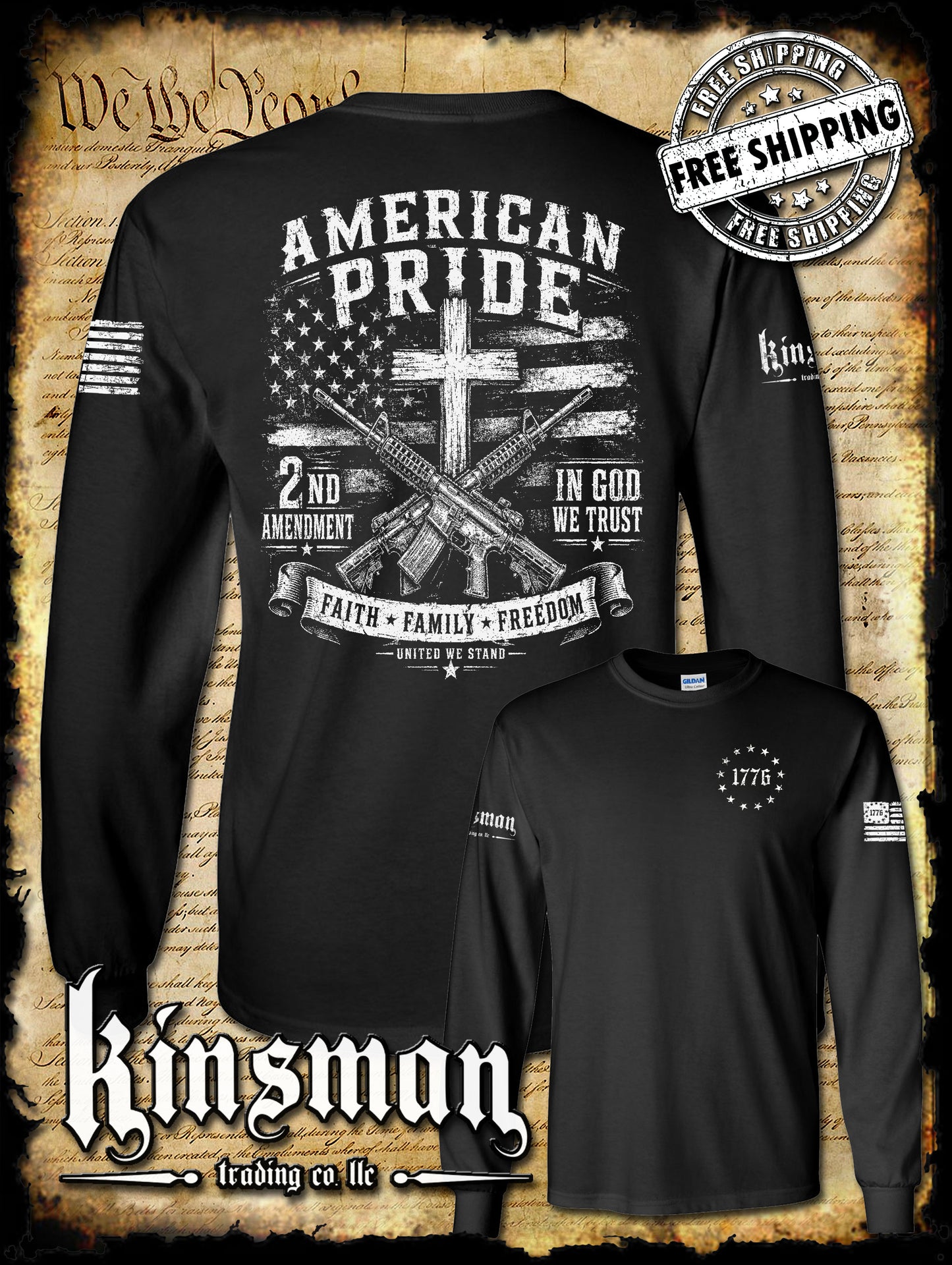 American Pride 2nd Amendment Long Sleeve T-Shirt