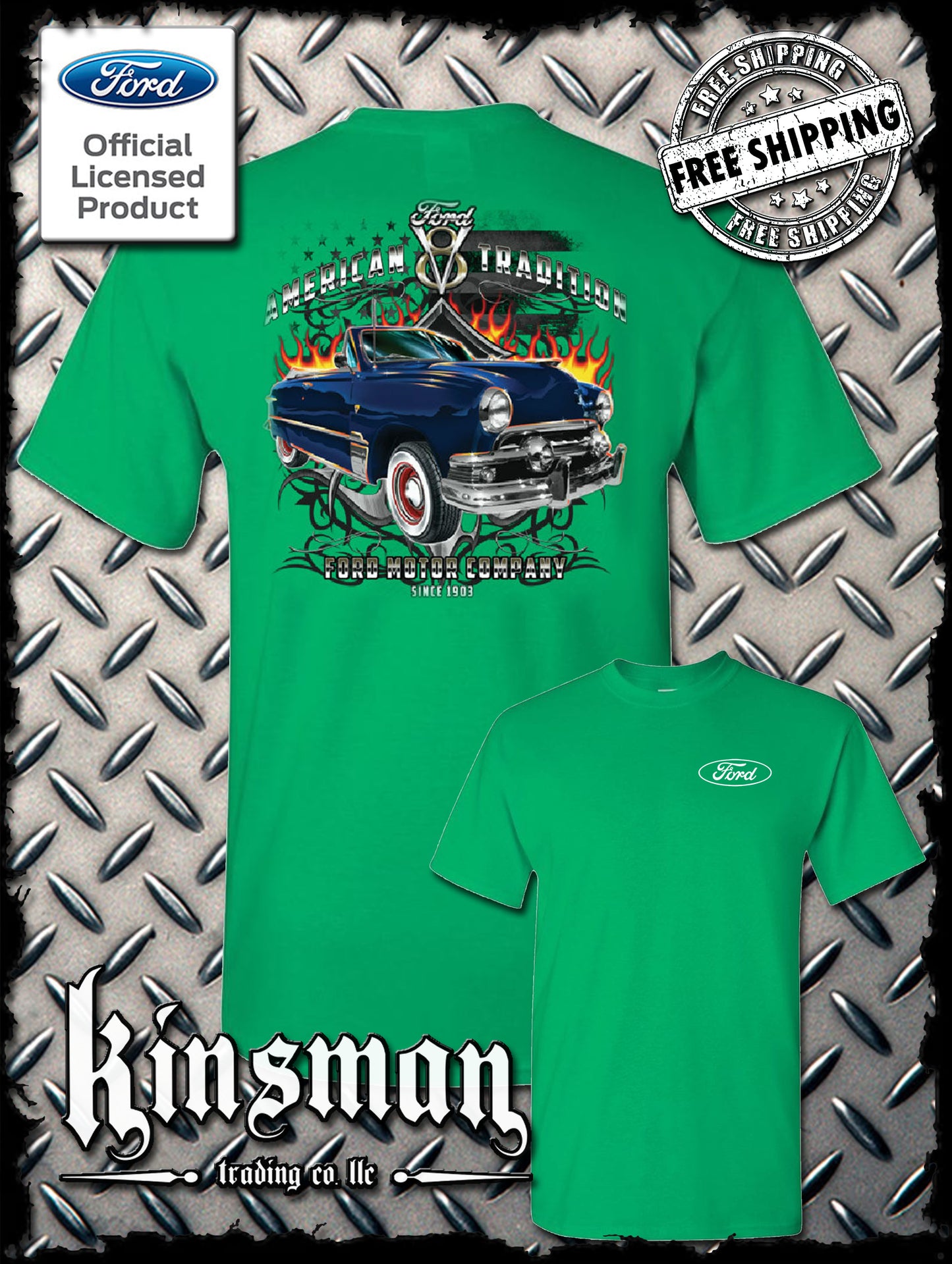 Ford Motor Company American Tradition Since 1903 2-Sided T-Shirt V8 Mustang F-150