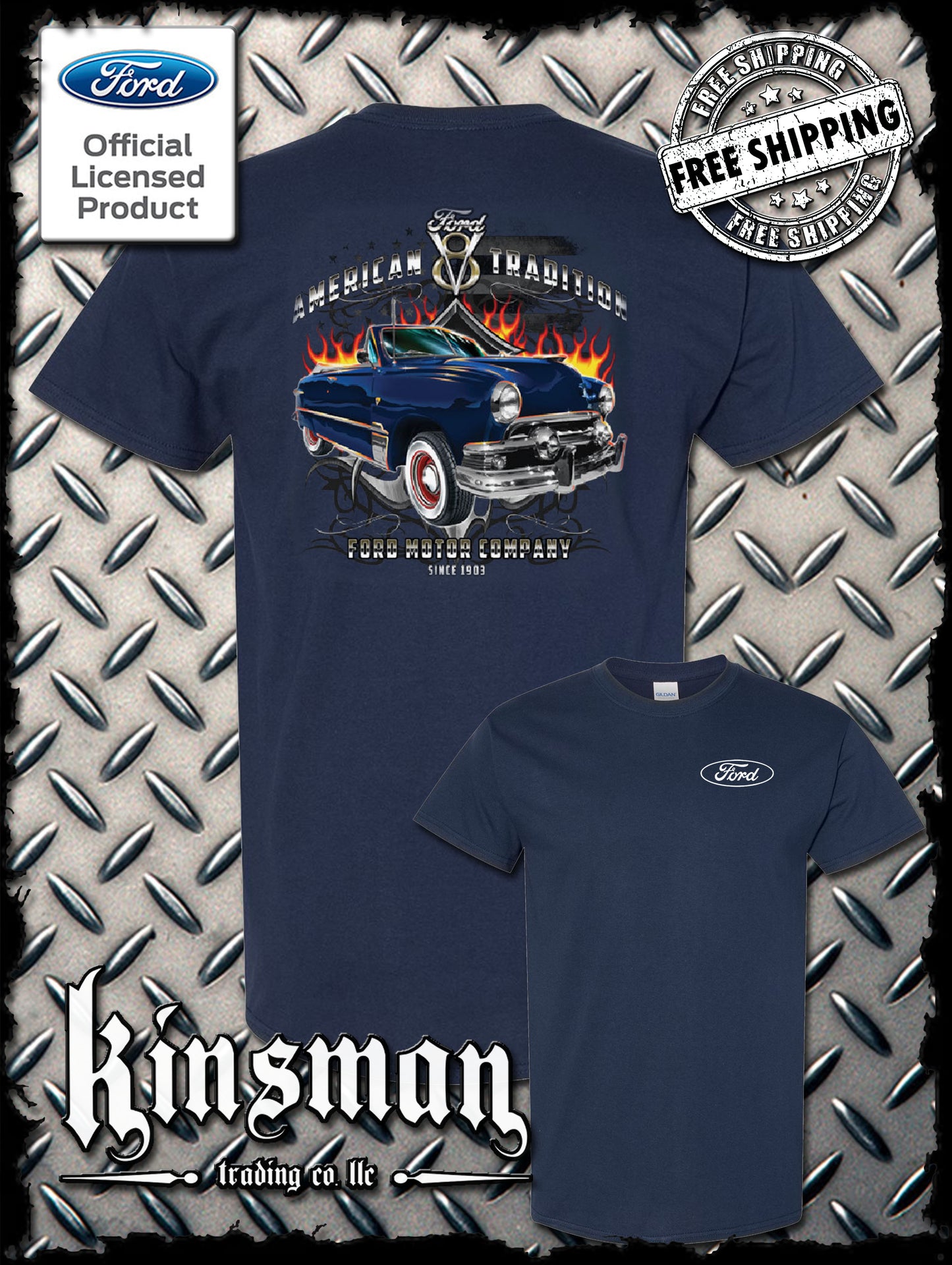 Ford Motor Company American Tradition Since 1903 2-Sided T-Shirt V8 Mustang F-150