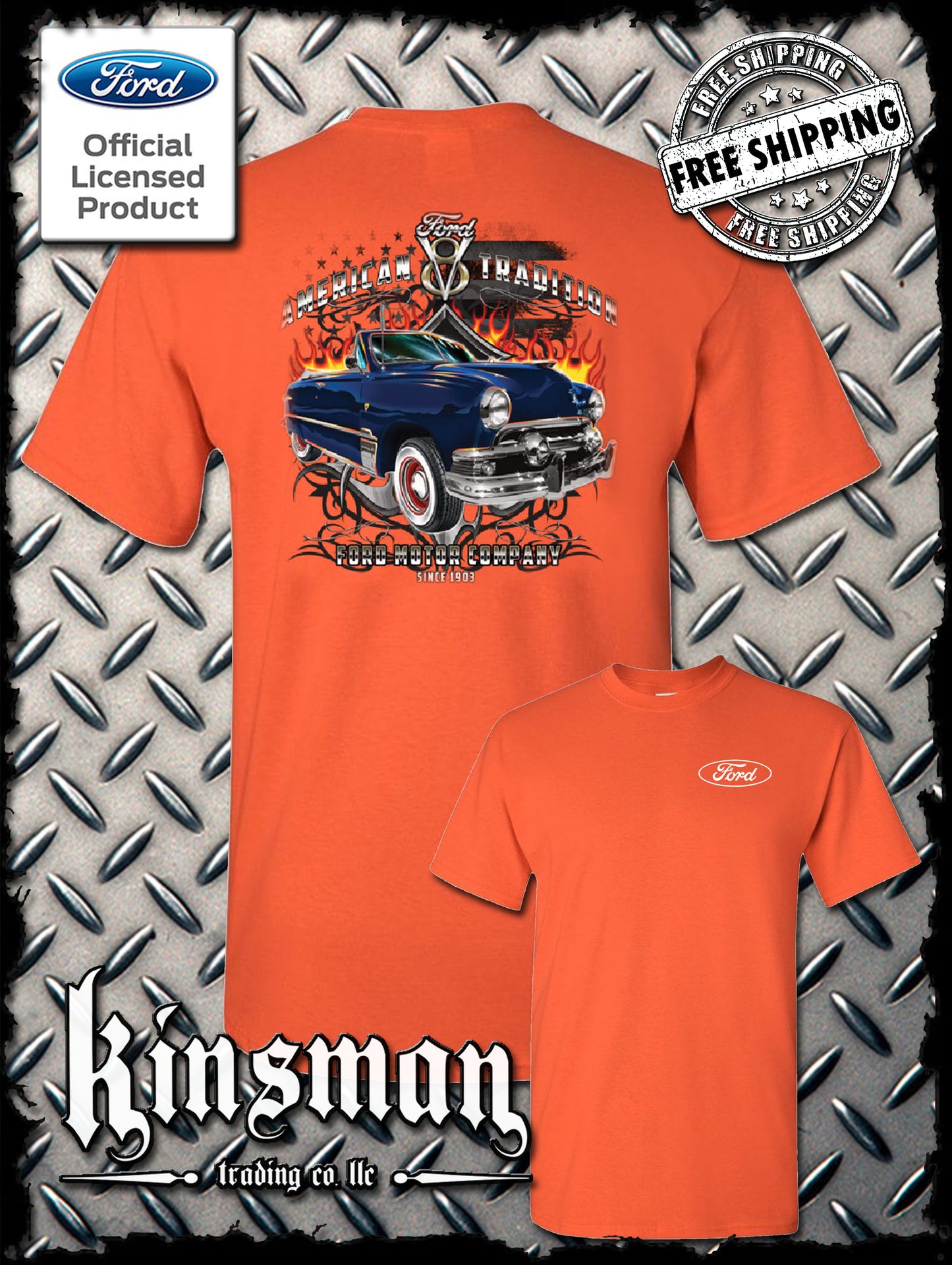 Ford Motor Company American Tradition Since 1903 2-Sided T-Shirt V8 Mustang F-150