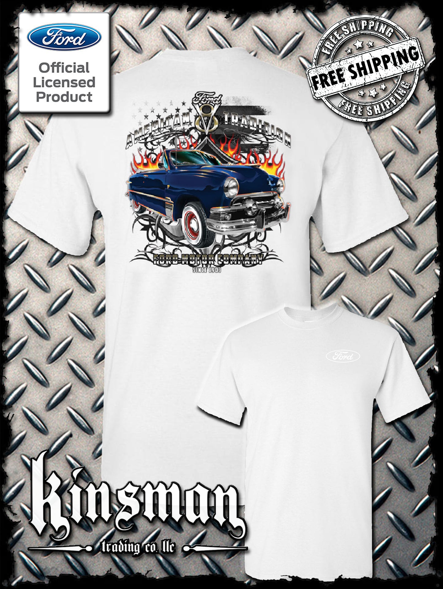 Ford Motor Company American Tradition Since 1903 2-Sided T-Shirt V8 Mustang F-150