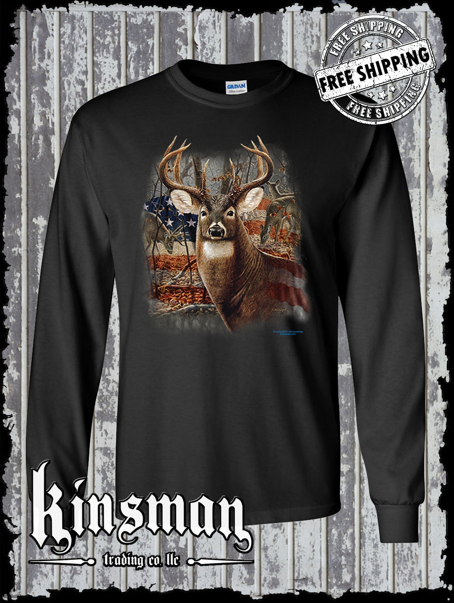 American Deer Long Sleeve T-Shirt