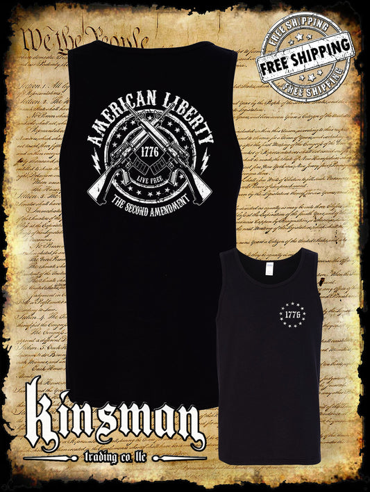 American Liberty 2nd Amendment 2-Sided Tank Top T-Shirt - 1776 Pro-Gun AR-15 Live Free