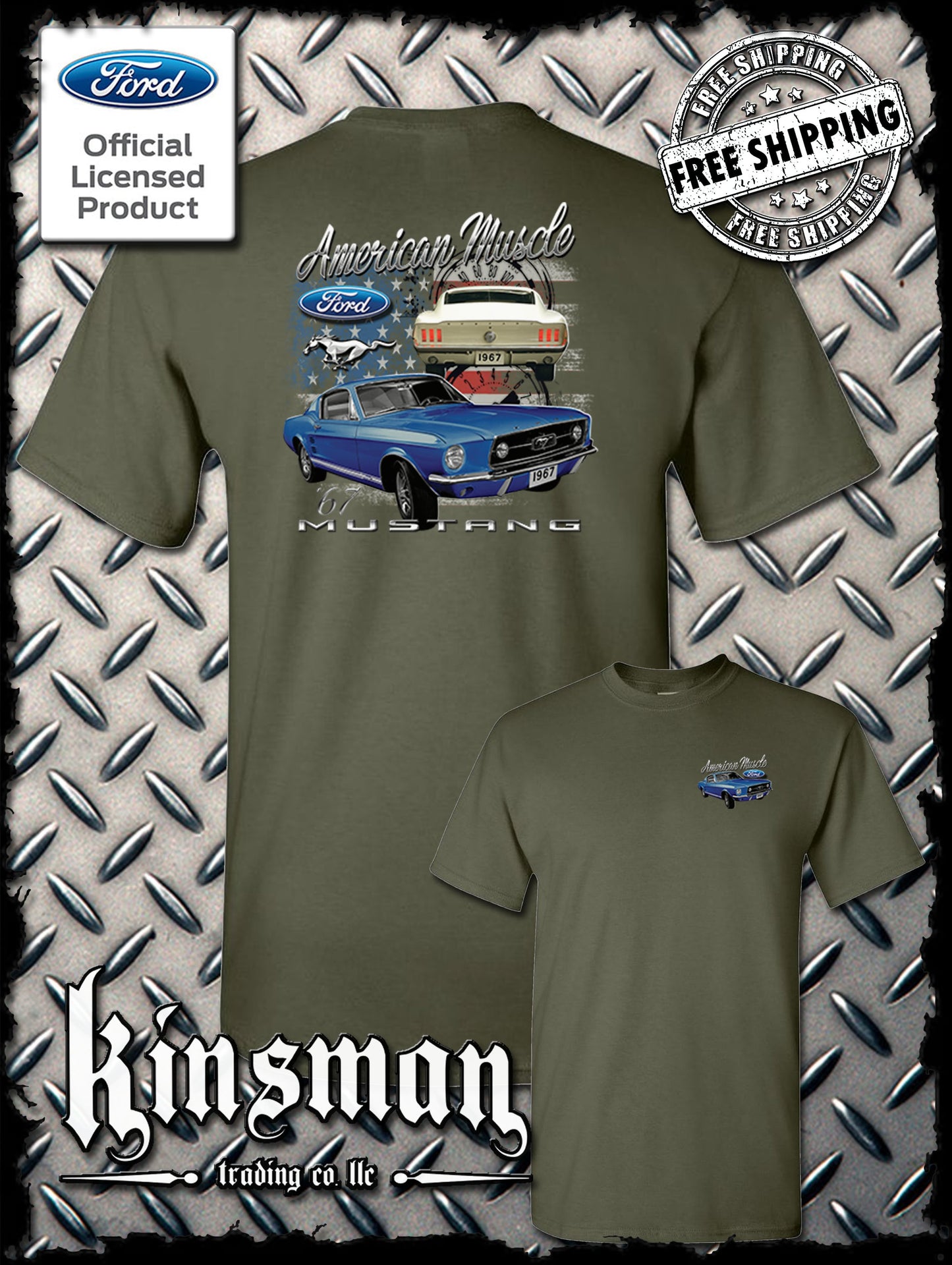 Ford American Muscle Mustang 2-Sided T-Shirt