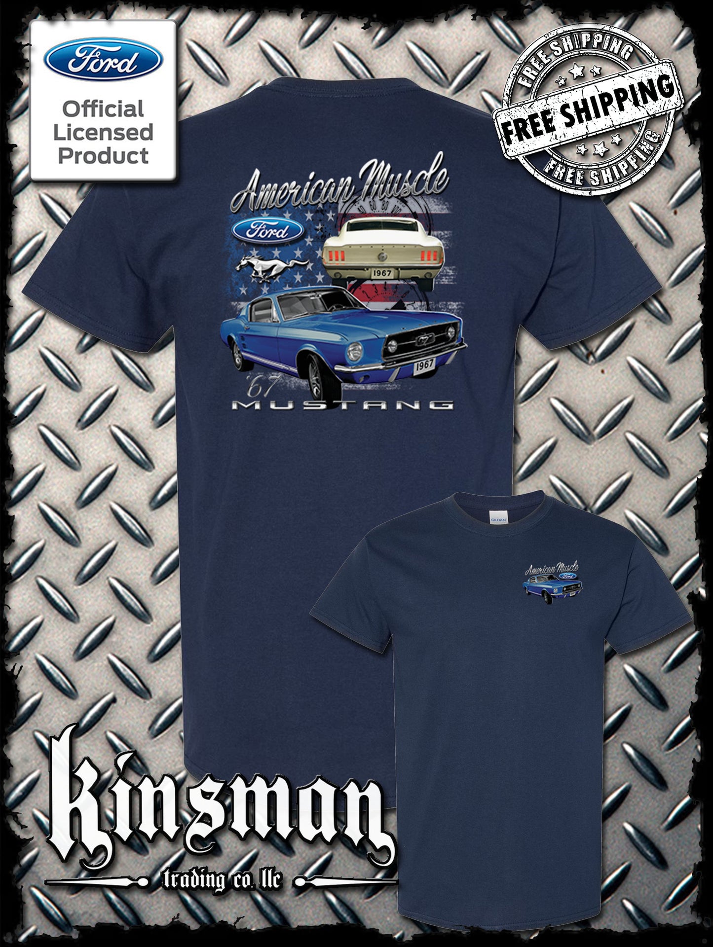 Ford American Muscle Mustang 2-Sided T-Shirt