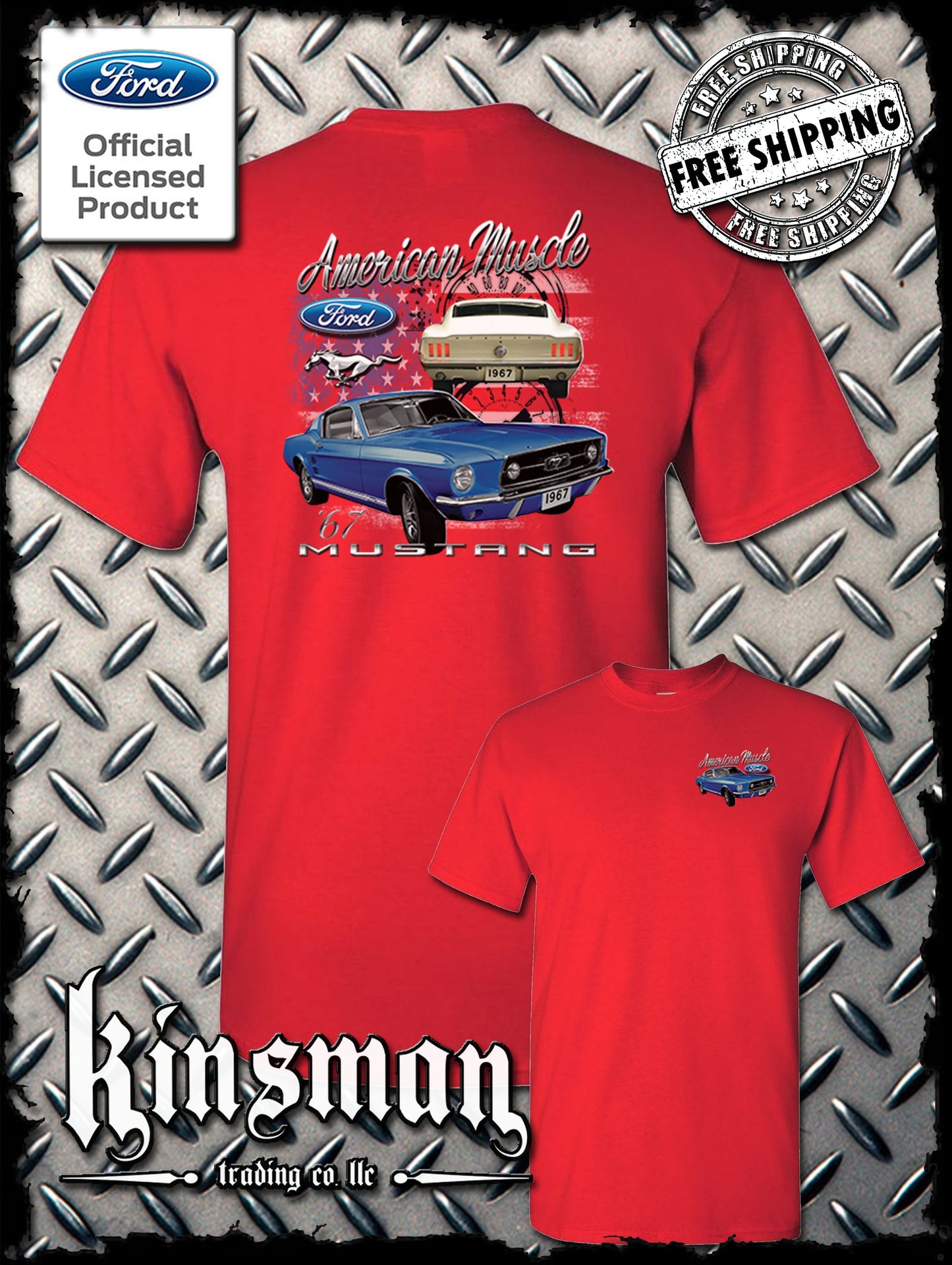 Ford American Muscle Mustang 2-Sided T-Shirt
