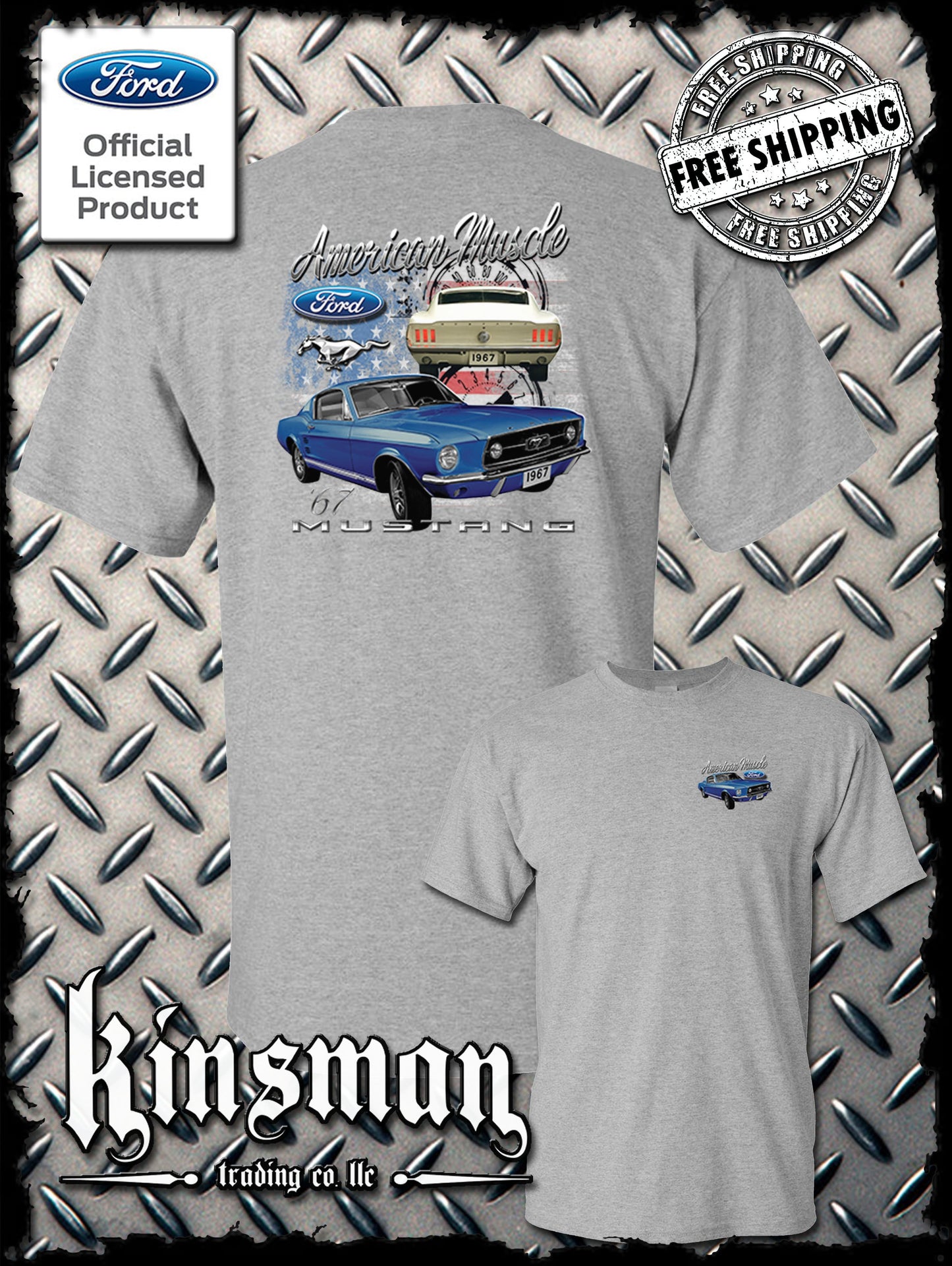 Ford American Muscle Mustang 2-Sided T-Shirt