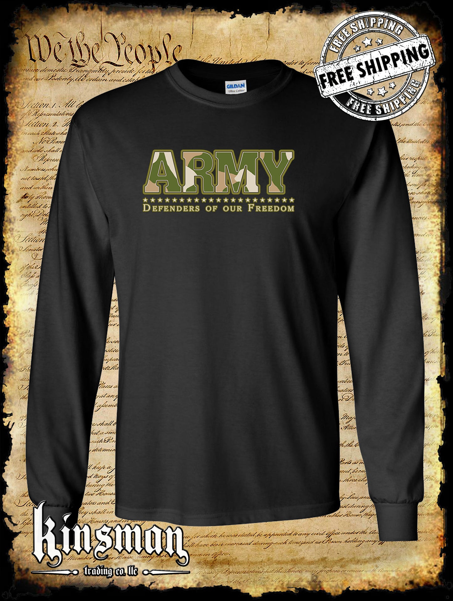 Army Defenders Of Our Freedom Long Sleeve T-Shirt US Military Licensed