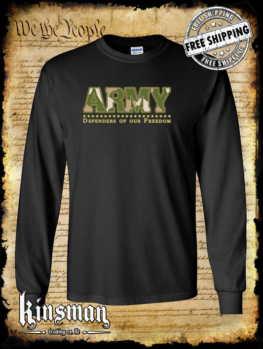 Army Defenders Of Our Freedom Long Sleeve T-Shirt US Military Licensed