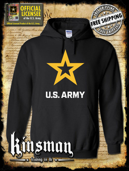 Army Star Logo Hoodie / Sweatshirt - United States of America Military Official / Licensed