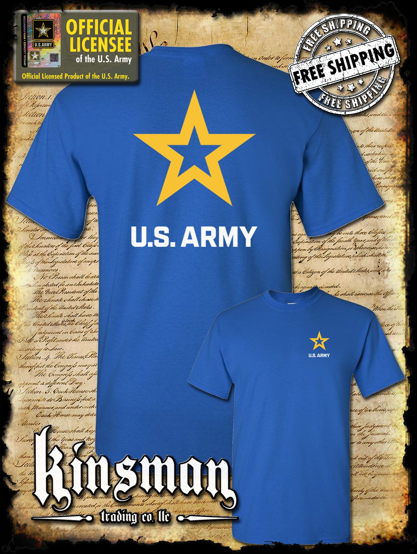 Army Star Logo 2-Sided T-Shirt - United States of America Military Official / Licensed