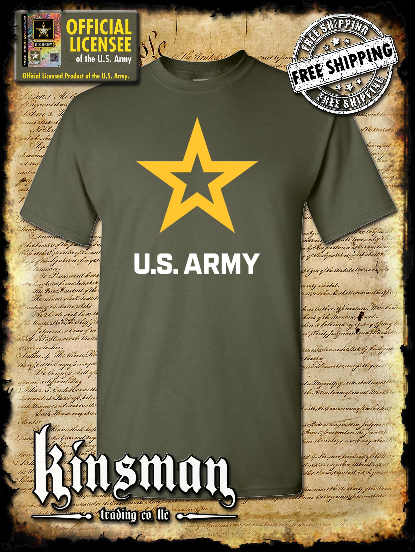 Army Star Logo T-Shirt - United States of America Military Official / Licensed