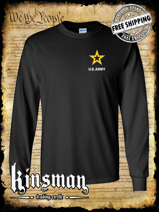 US Army New Logo Crest Long Sleeve T-Shirt / United States of America Military Licensed
