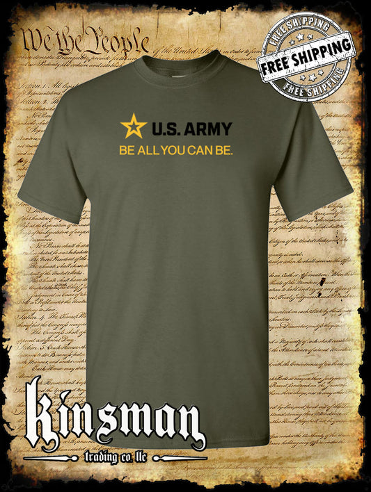 Army Strip Logo Black Text T-Shirt - Be All You Can Be