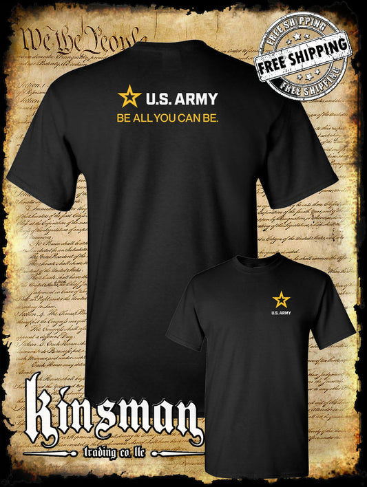 Army Strip Logo White Text 2-Sided T-Shirt - Be All You Can Be
