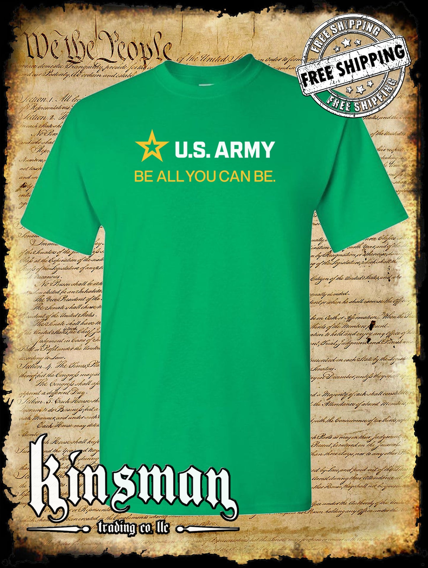 Army Strip Logo White Text T-Shirt - Be All You Can Be