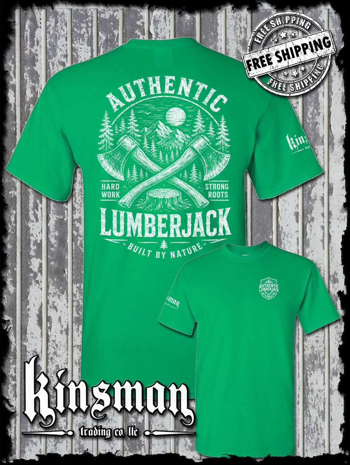Authentic Lumberjack T-Shirt / Vintage Carpentry Axe Woodworking Retro Style Tee