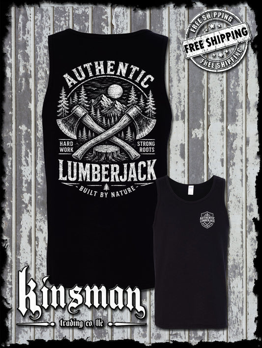 Authentic Lumberjack Tank Top T-Shirt / Vintage Carpentry Woodworking Retro Style Tee